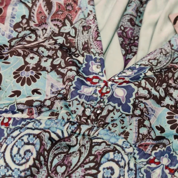 NWT Apt 9 V-Neck Flip Flop Dress Size S - Blue - Picture 4 of 6